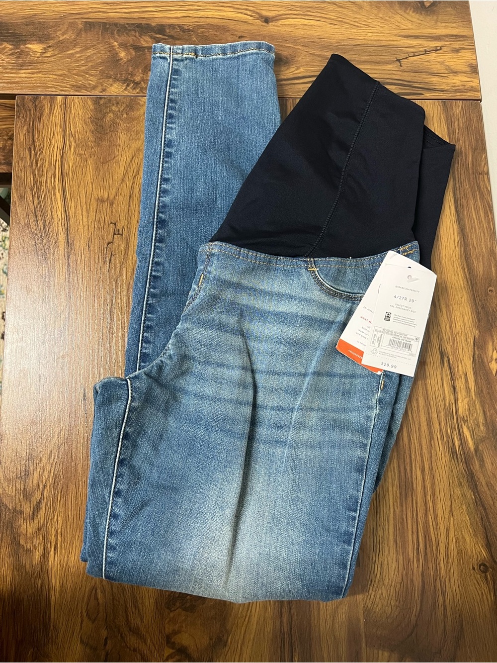 Isabel Maternity by Ingrid & Isabel Blue Denim Jeggings with Black Support Panel